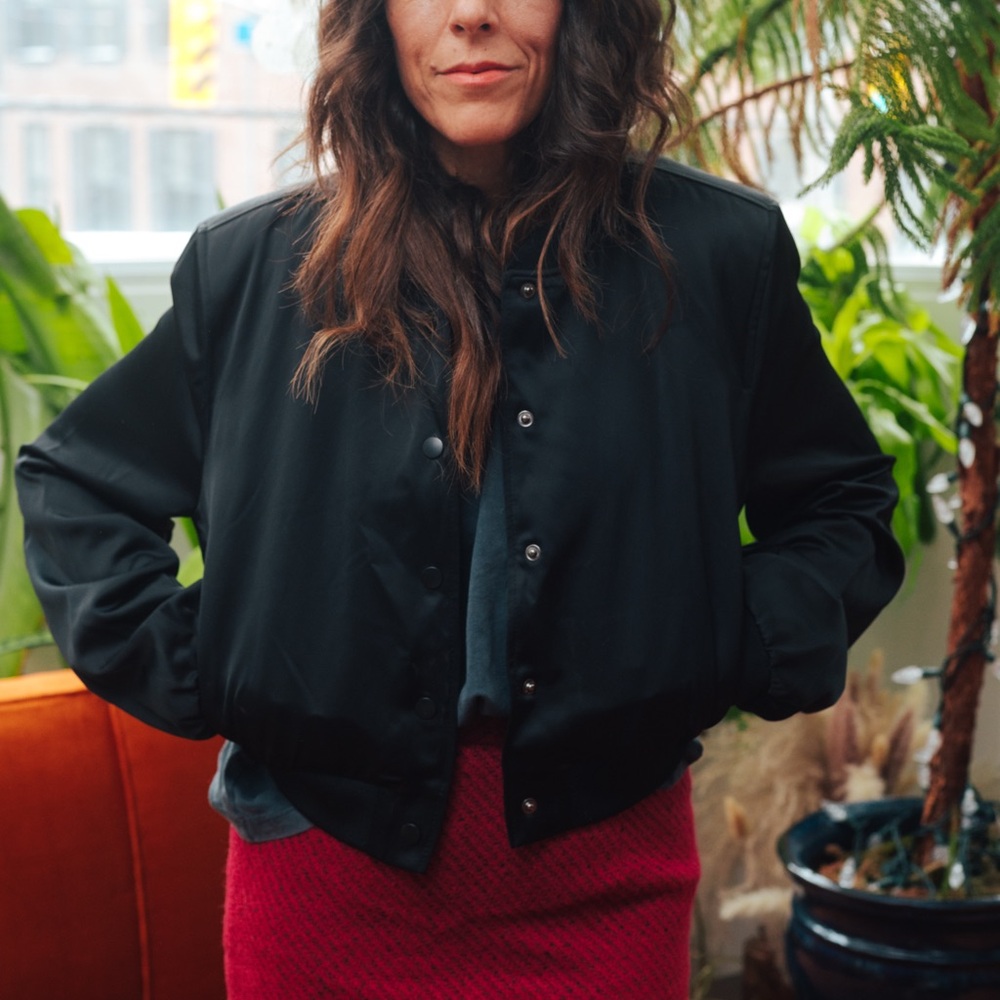 Zara Satin-Effect Bomber Jacket